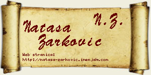 Nataša Žarković vizit kartica